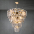 Lattace Clear Glass Tiered Round Chandelier 47"