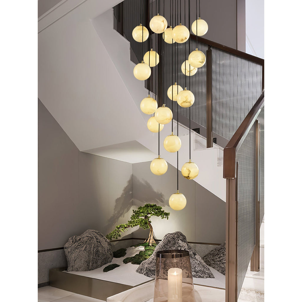 Alabaster Balls Cluster Chandelier