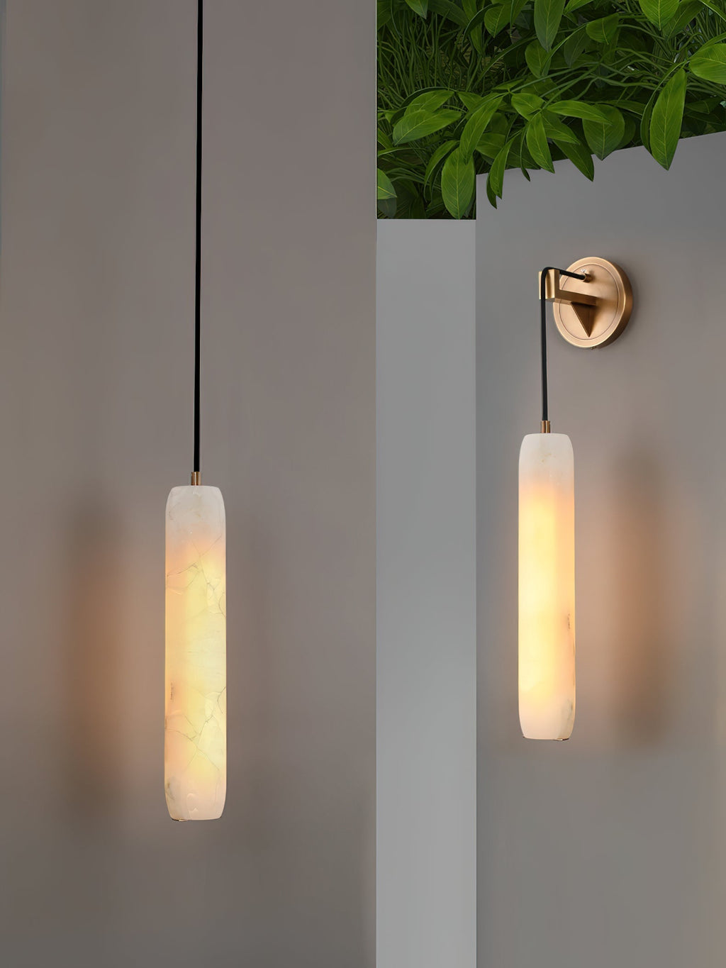 Alabaster Flute Wall Lamp