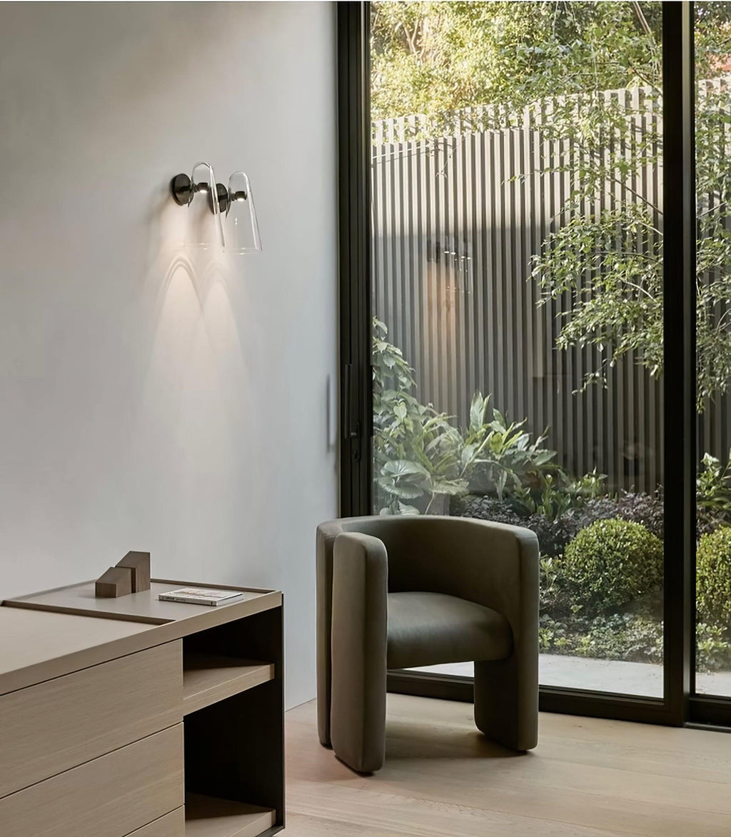 Conical Glass Plug-in Wall Lamp