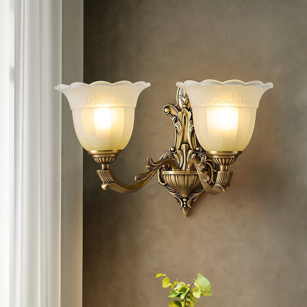 Bloom Flower Brass Sconce