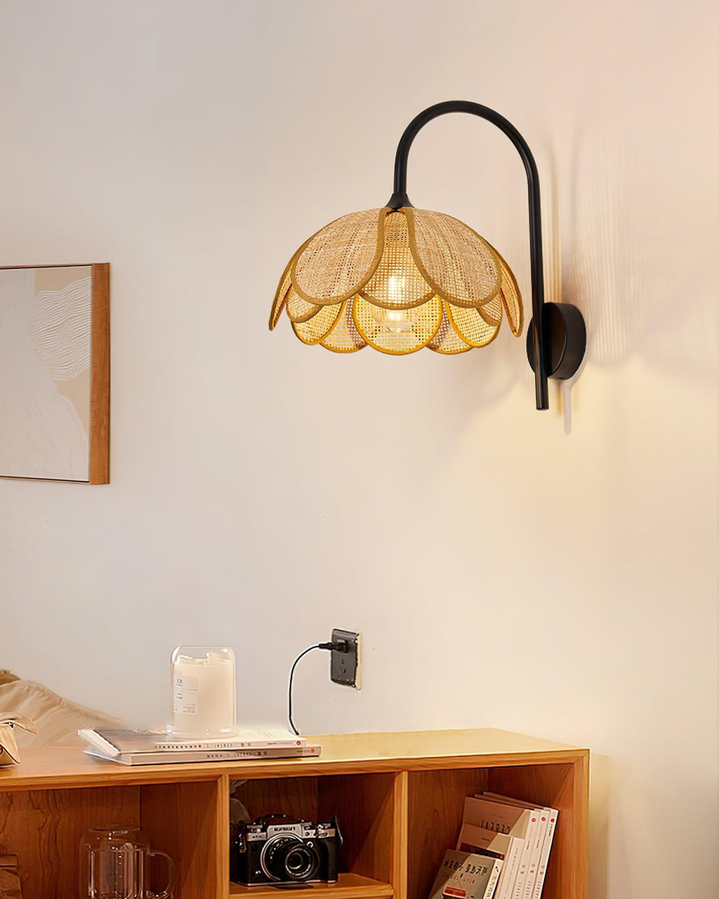 Rattan Wall Lamp 15.7 Inch