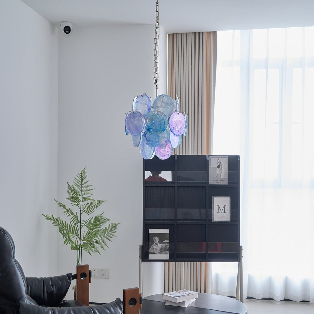 Blue Vistosi Disc Chandelier