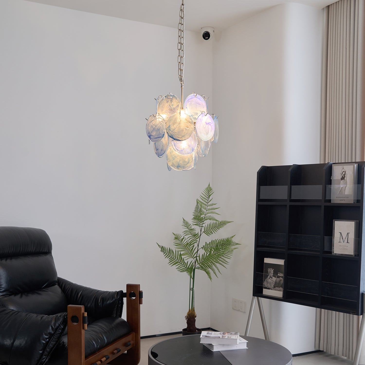 Blue Vistosi Disc Chandelier