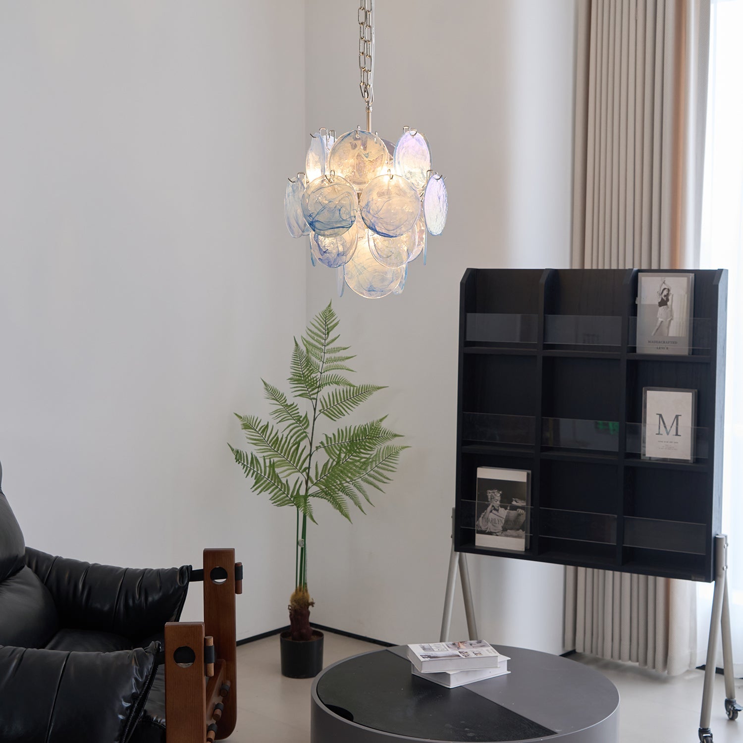 Blue Vistosi Disc Chandelier