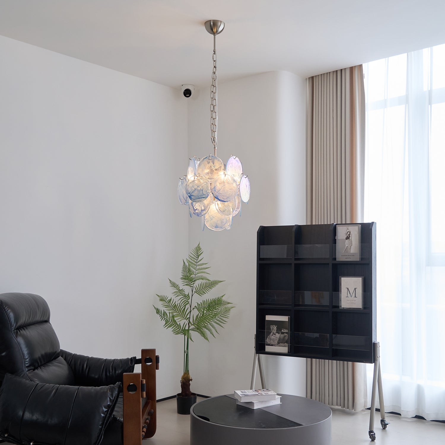 Blue Vistosi Disc Chandelier