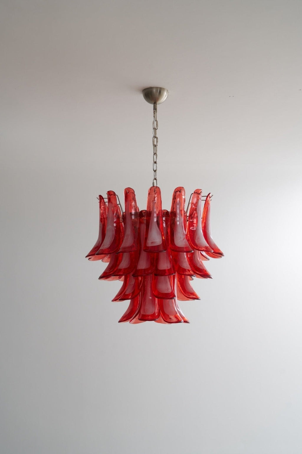 Crimson Glass Murano Petals Chandelier