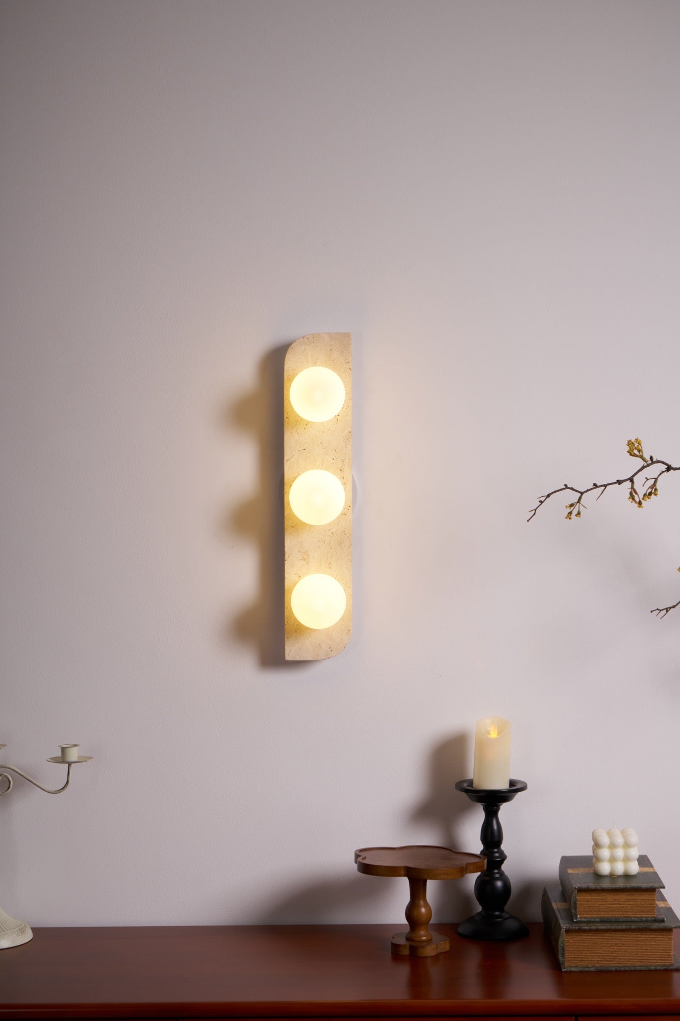 Elysian Travertine Plug-in Wall Light