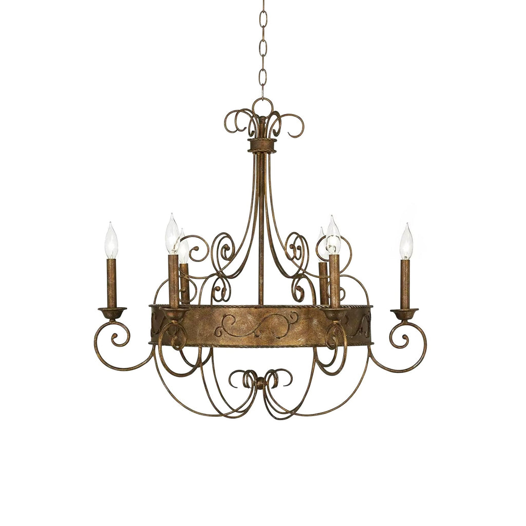 Franklin Rust Candlestick Chandelier
