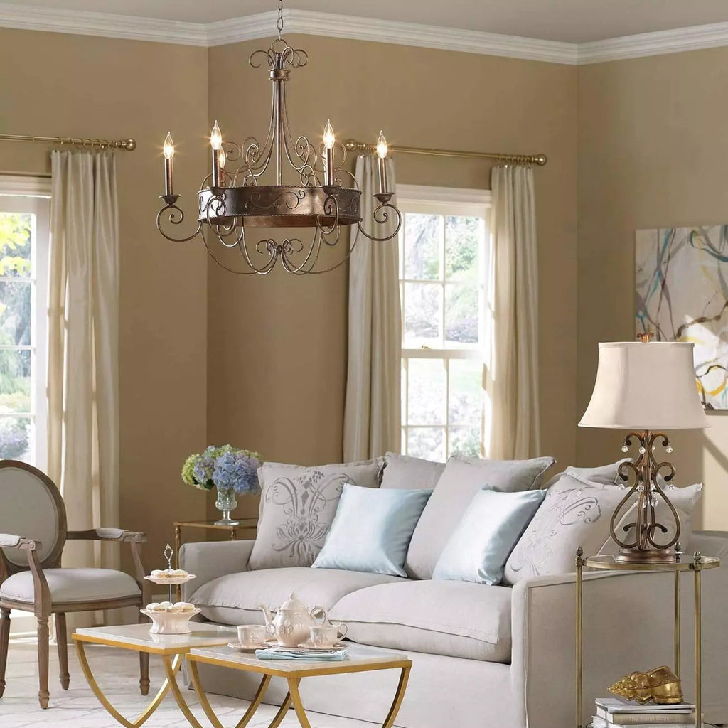 Franklin Rust Candlestick Chandelier