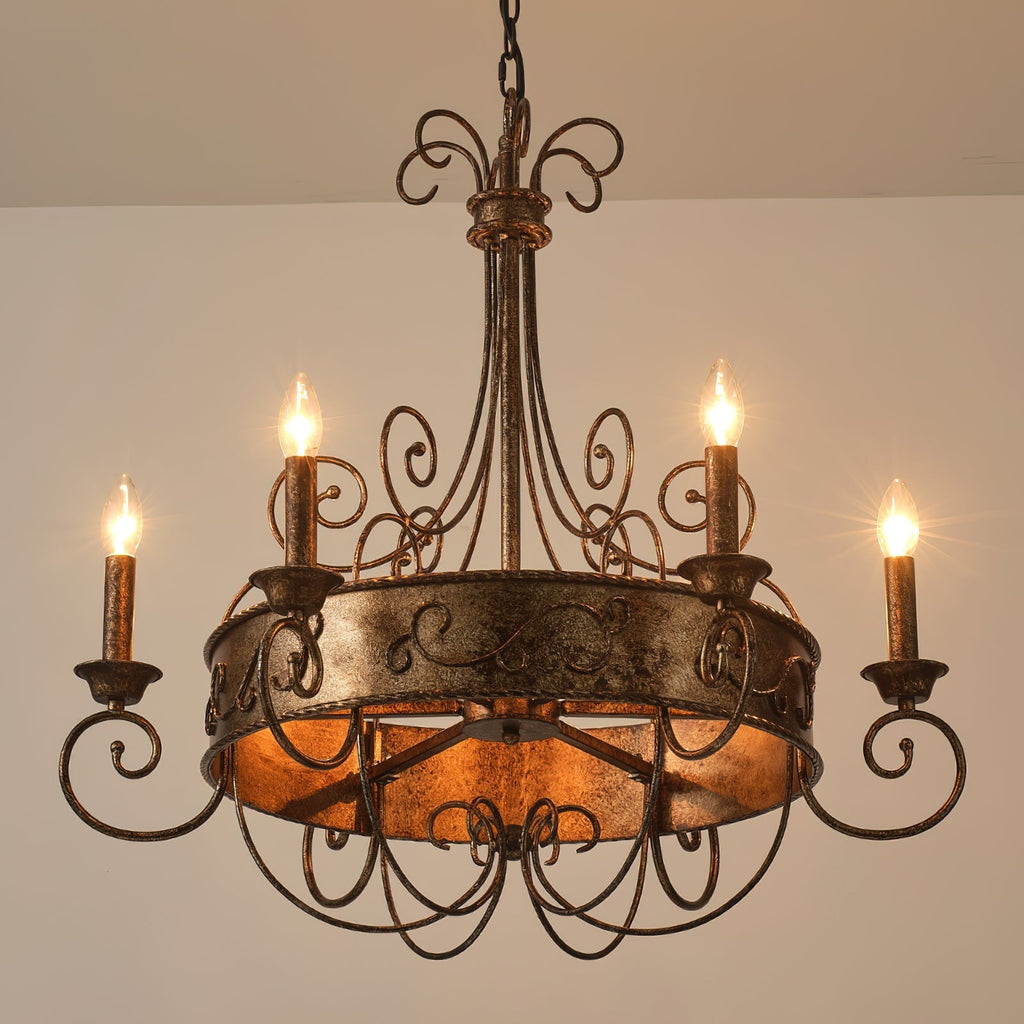 Franklin Rust Candlestick Chandelier