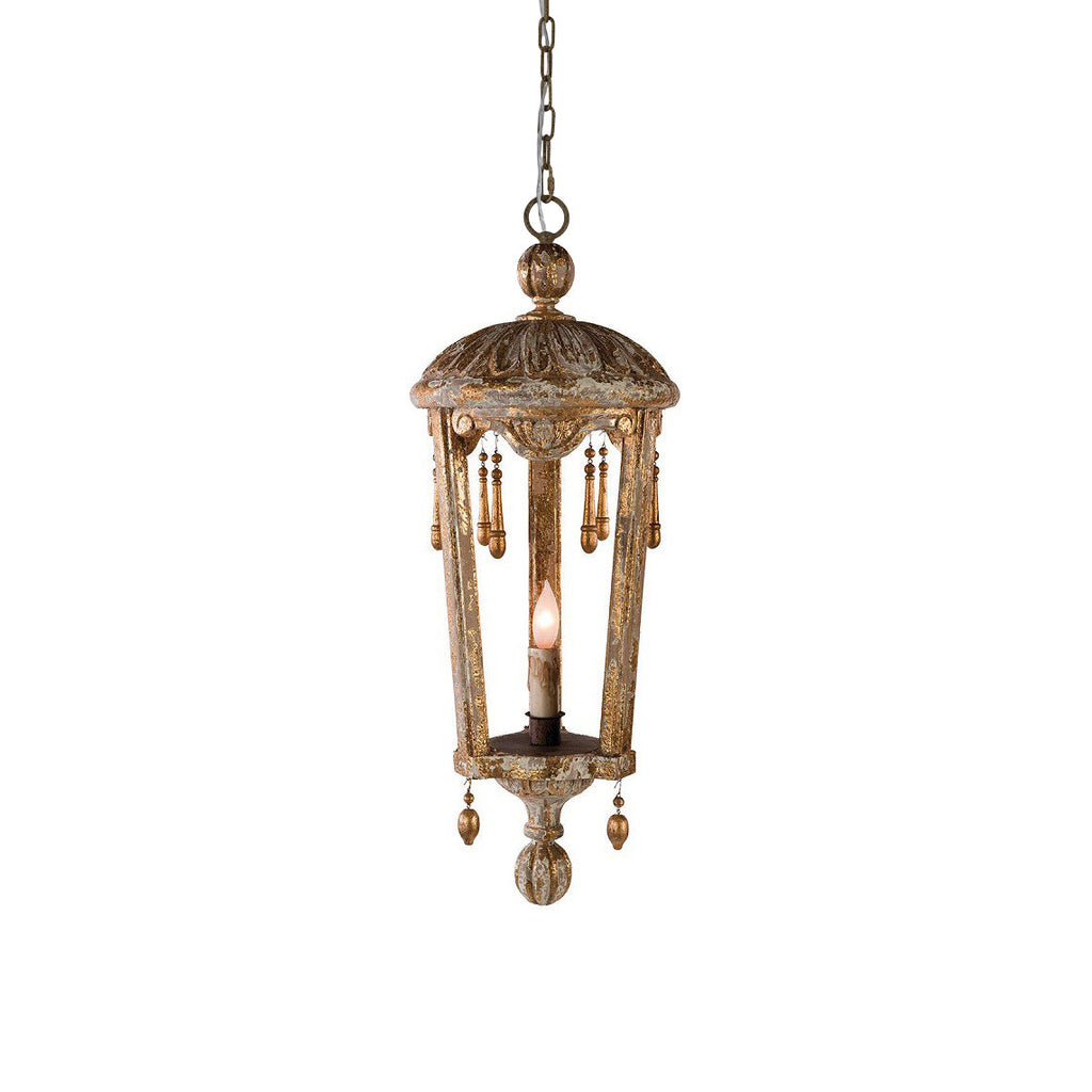 French Woodcarving Lantern Pendant Lamp