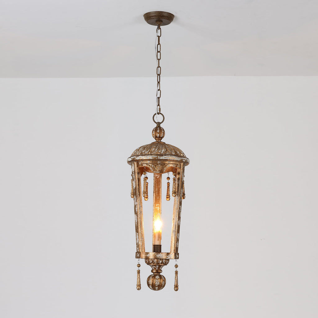 French Woodcarving Lantern Pendant Lamp