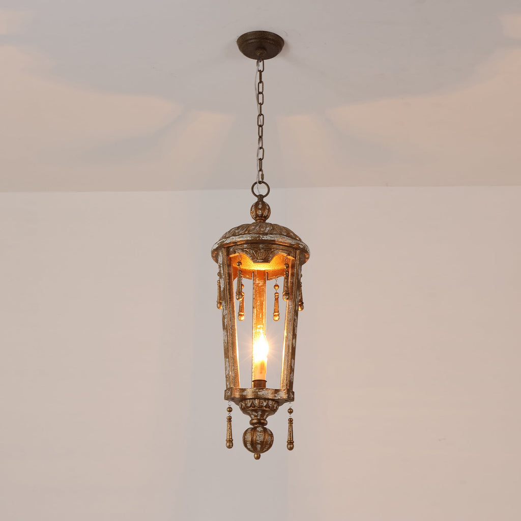 French Woodcarving Lantern Pendant Lamp