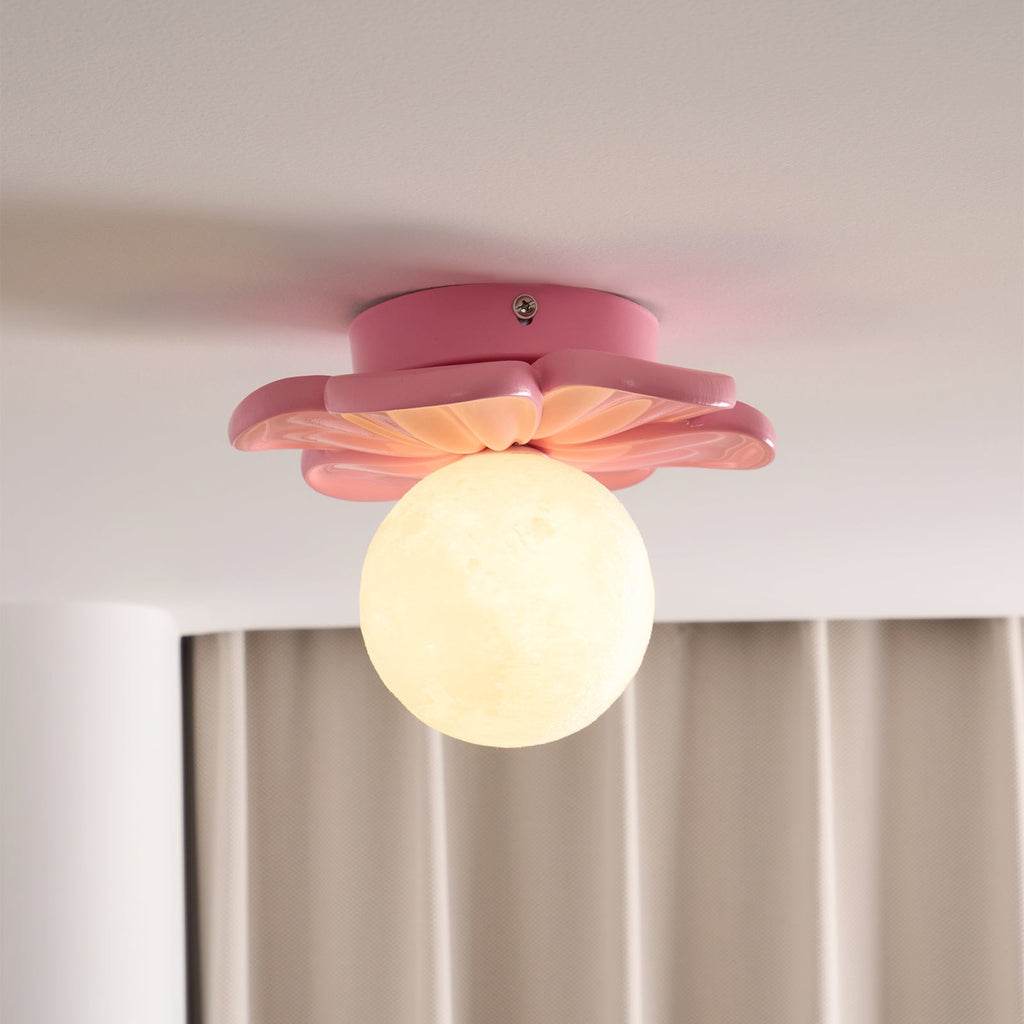 Cream Bloom Flower Ceiling Lamp
