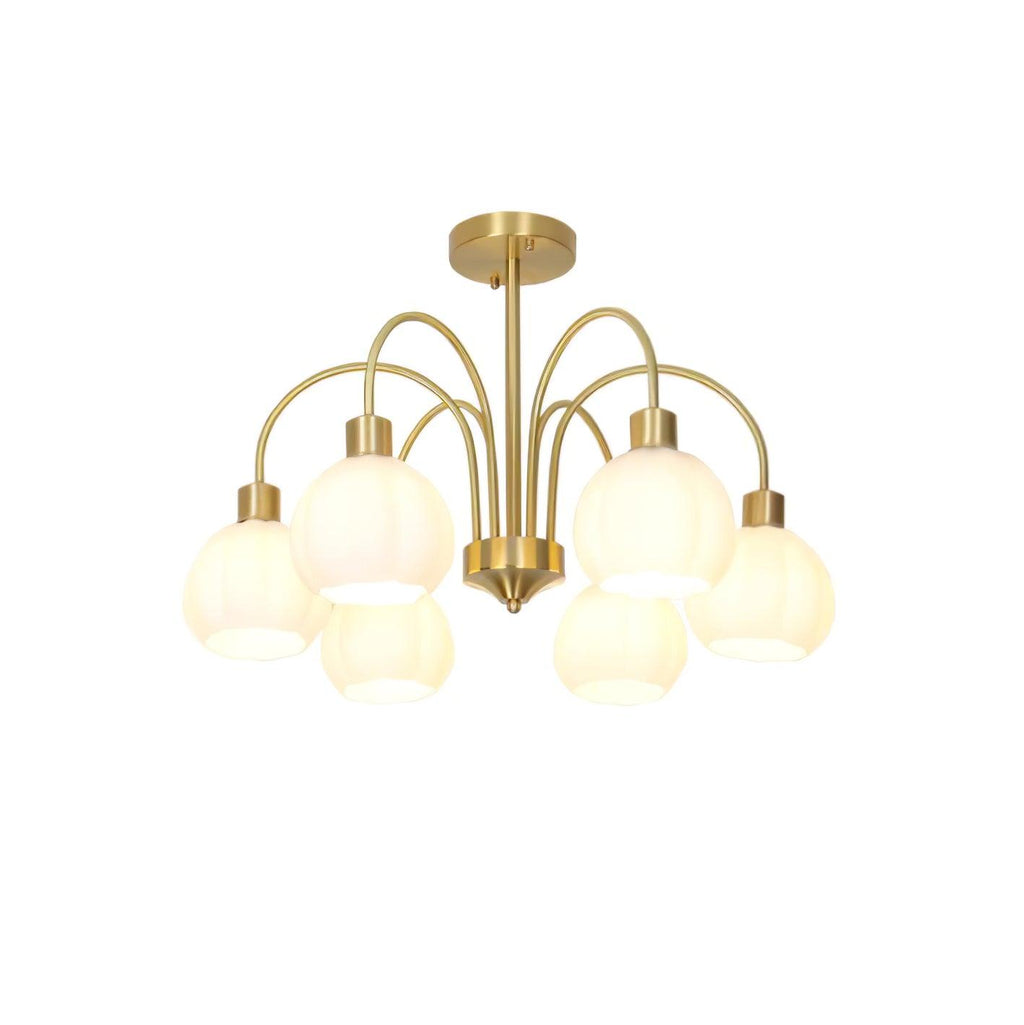 Glass Pumpkin Gold Chandelier
