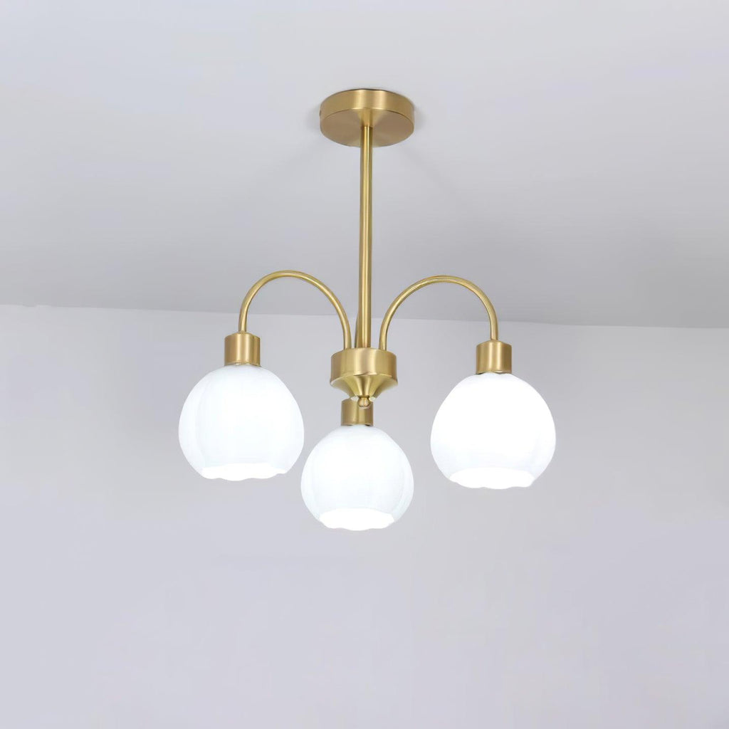 Glass Pumpkin Gold Chandelier