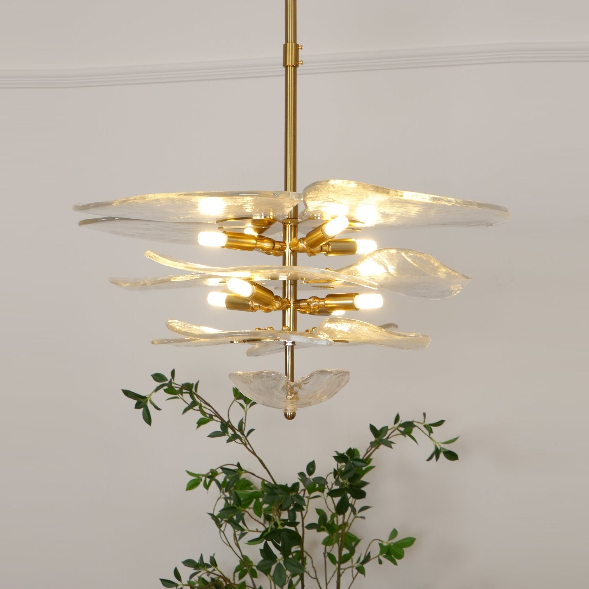 Petals Gold Murano Chandelier
