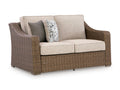 Outdoor Wicker Loveseat with Cushioned Seating