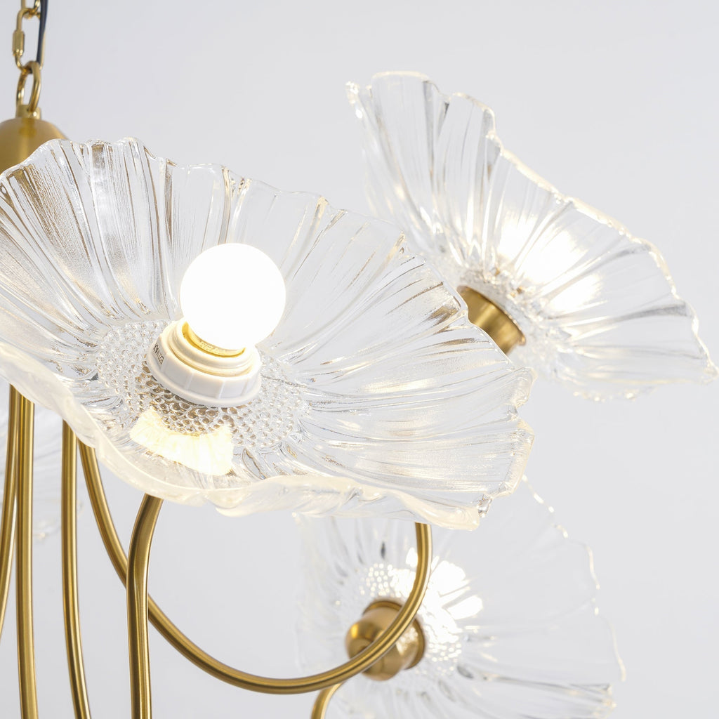 Lotus Leaf Glass Chandelier