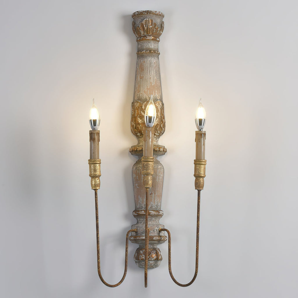 Medway Wood Candle Wall Lamp