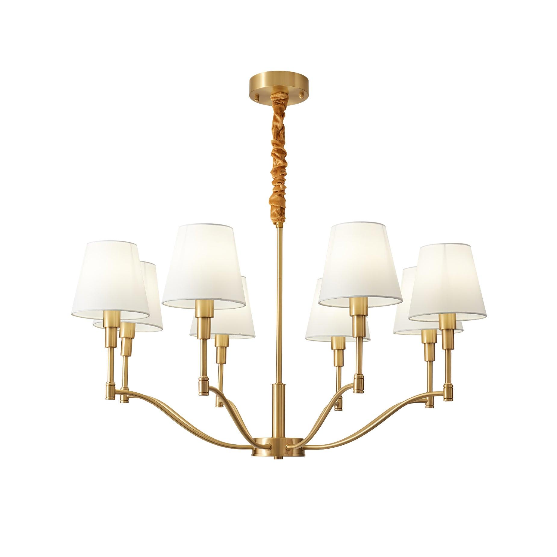 Meridian Mid Century Brass Chandelier