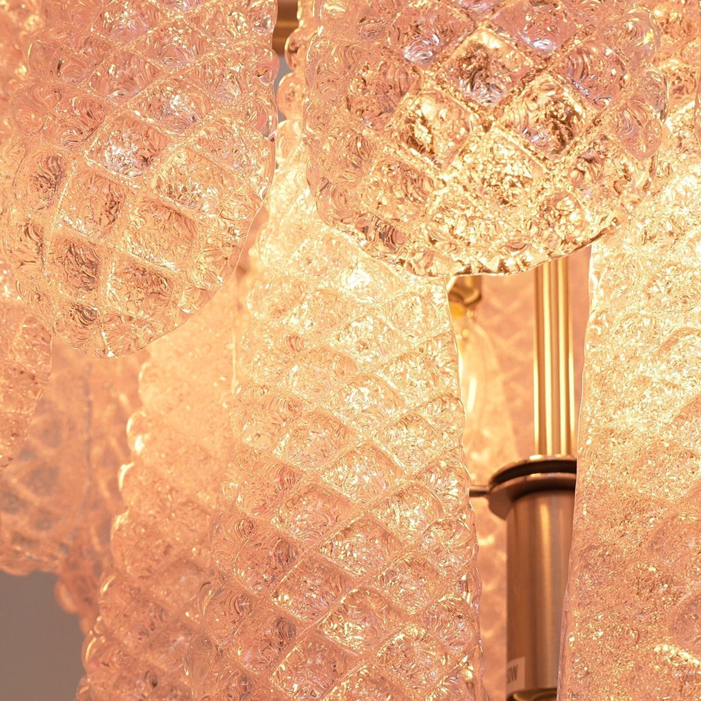 Murano Pink Glass Dewdrop Chandelier