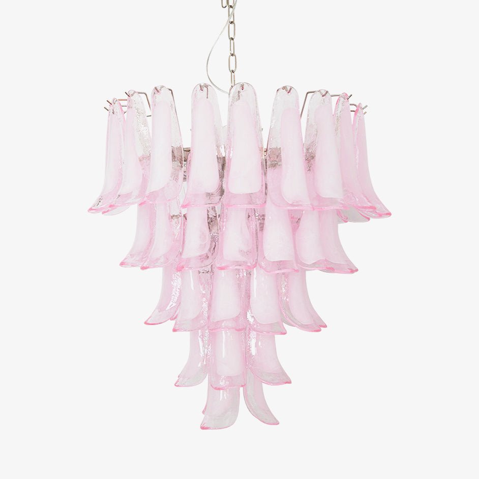 Murano Pink Glass Petals Chandelier