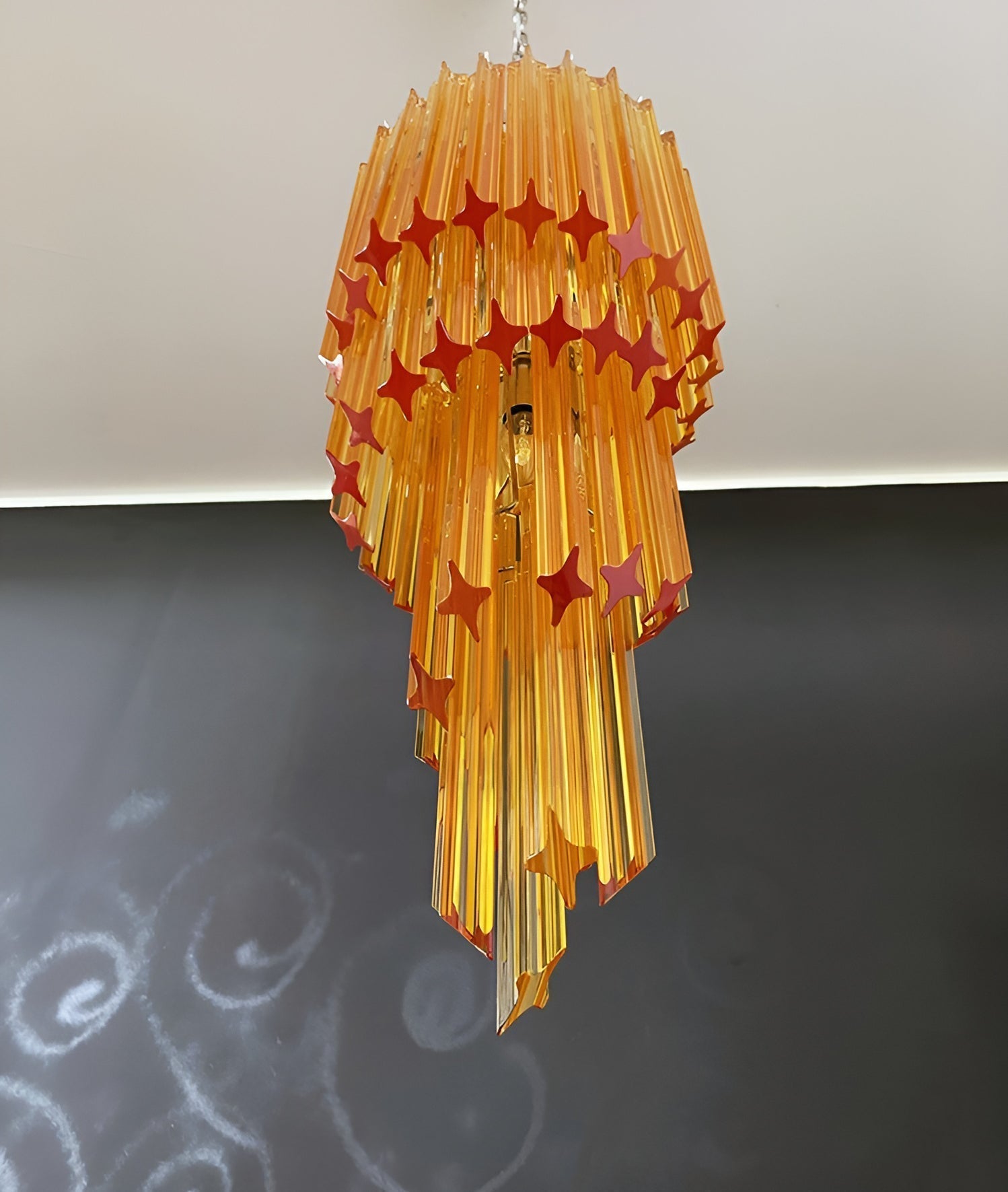 Murano Spiral Prism Glass Chandelier