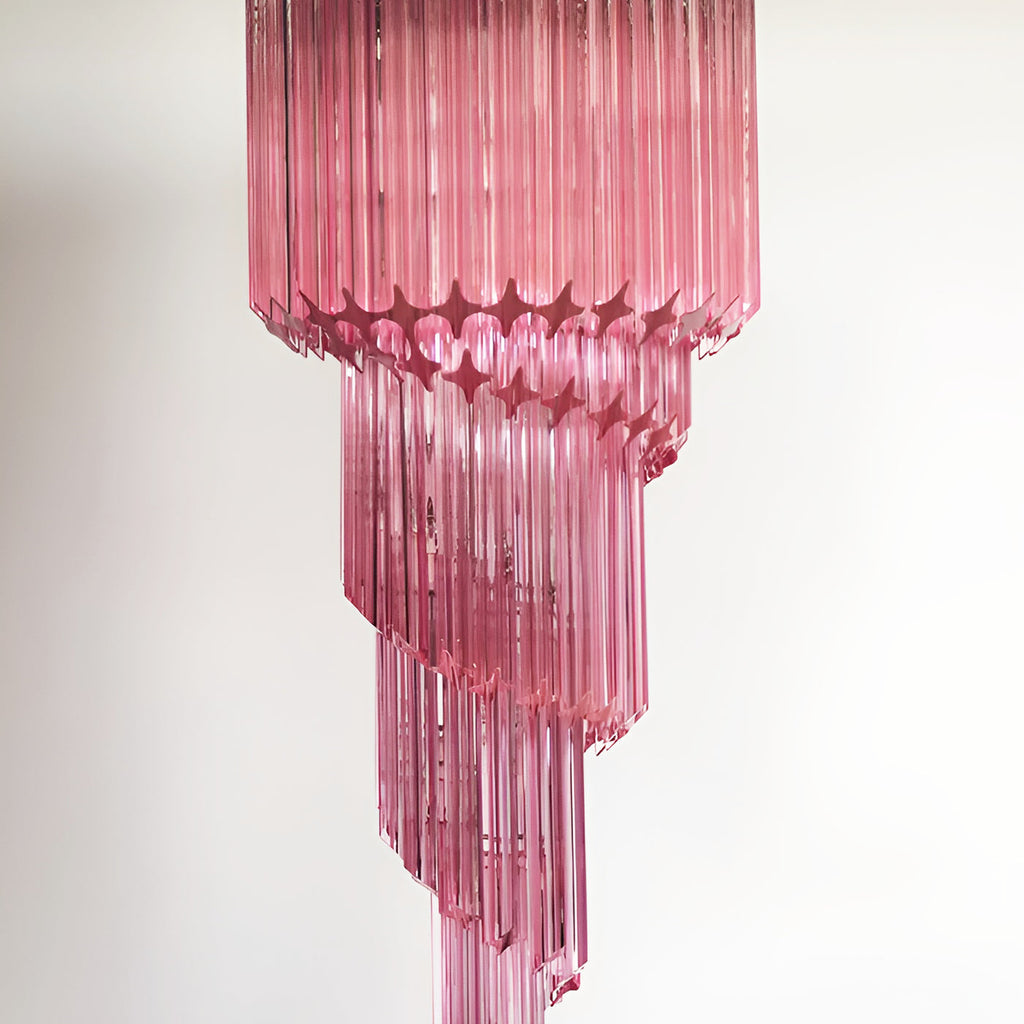 Murano Spiral Prism Glass Chandelier