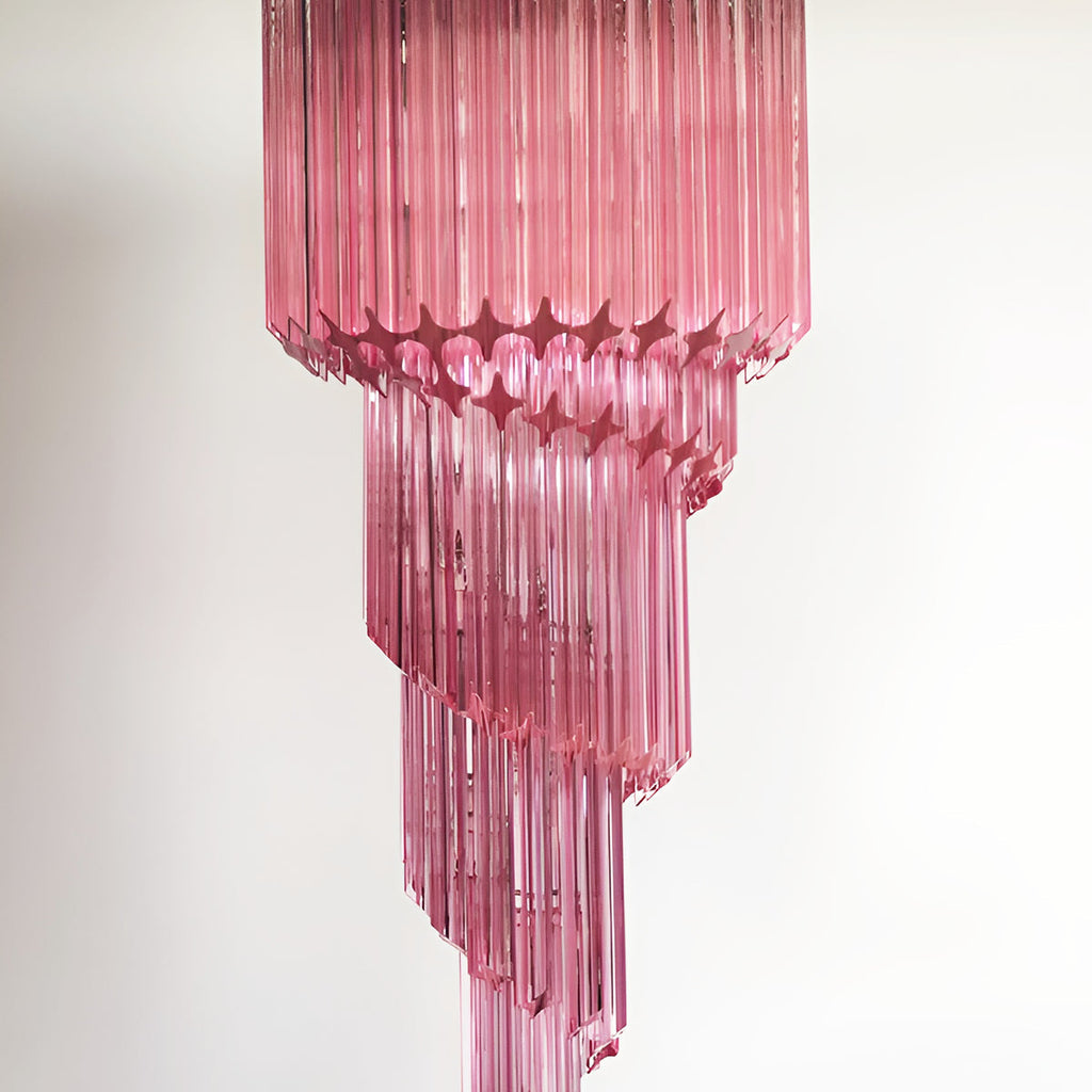 Murano Spiral Prism Glass Chandelier