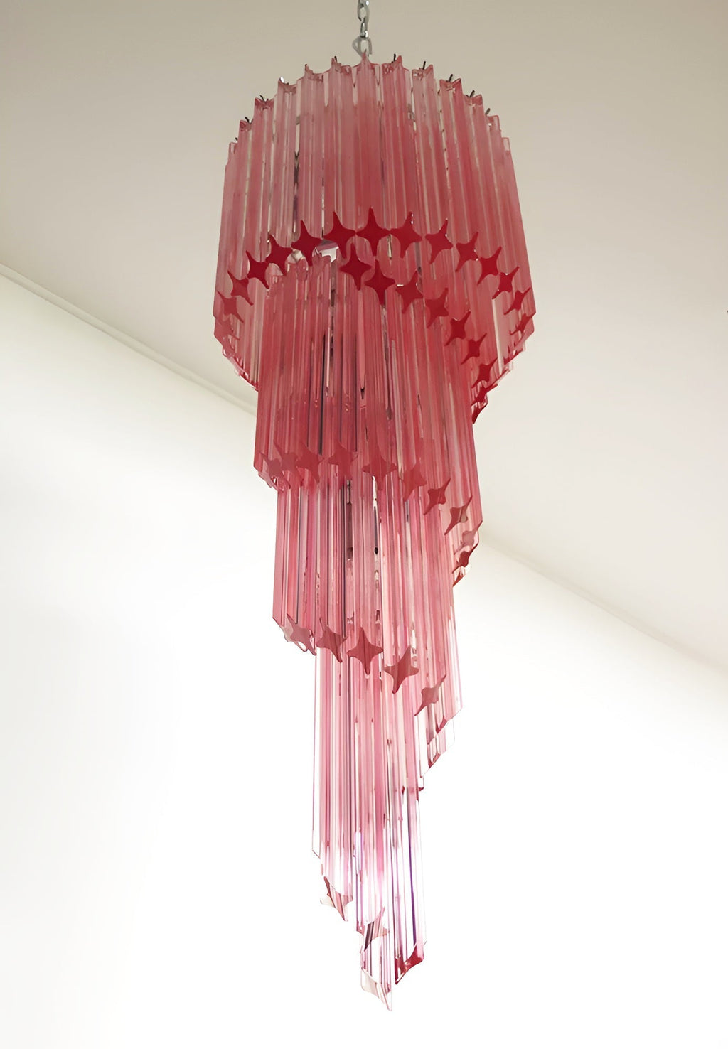 Murano Spiral Prism Glass Chandelier