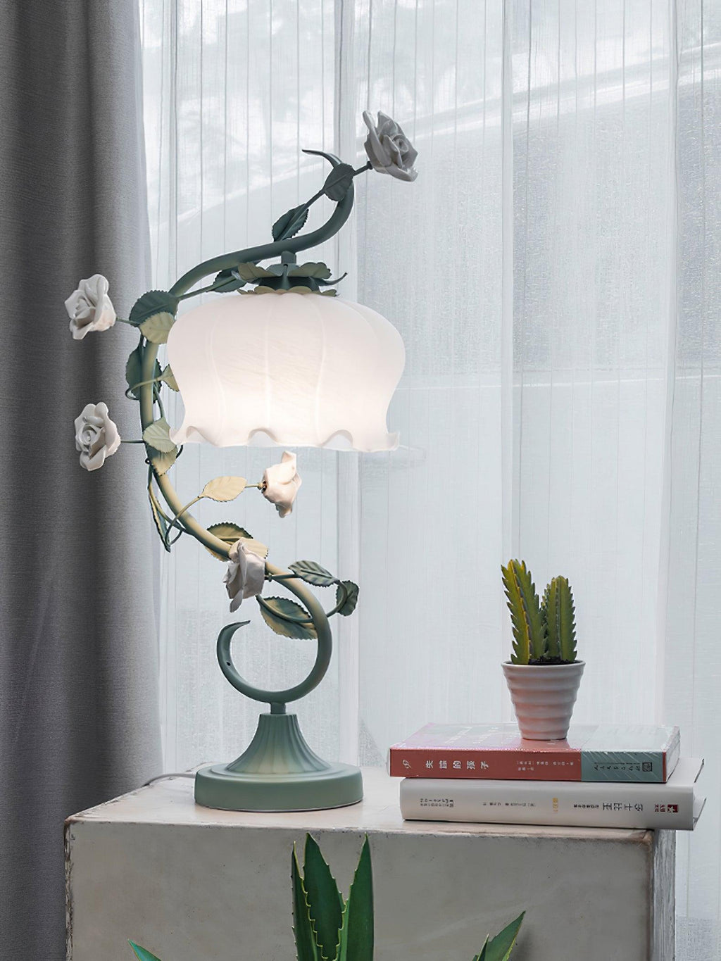 Glass Gooseneck Table Lamp 12.2 Inch
