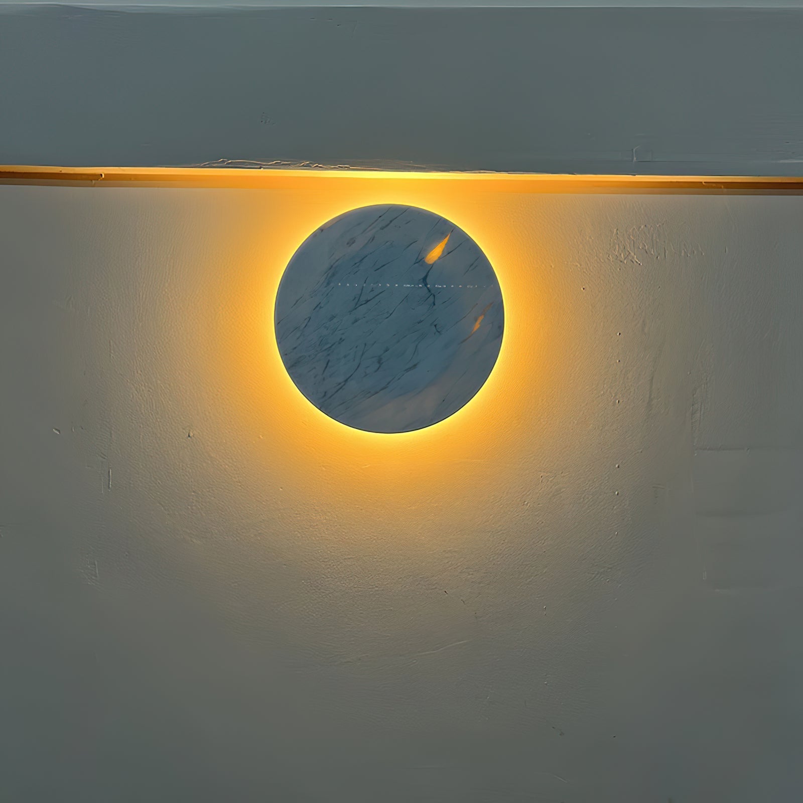 Round White Marble Sconce