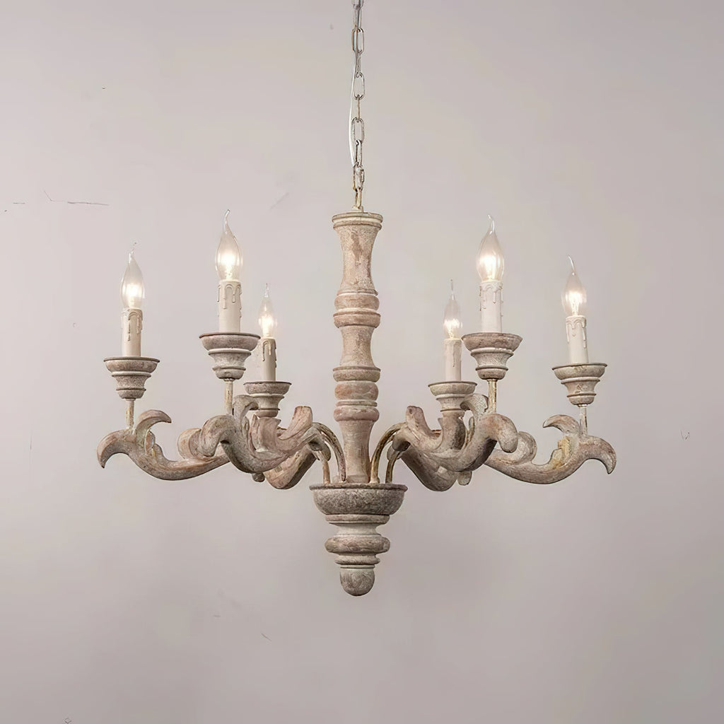 Wooden Roman Column Chandelier