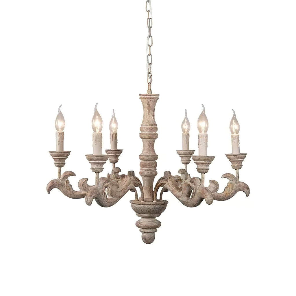 Wooden Roman Column Chandelier
